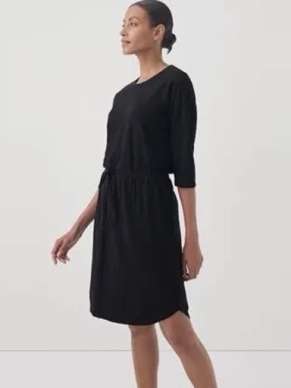 NWOT Pact Organic Cotton Relaxed Slub Cinched Waist Midi Dress